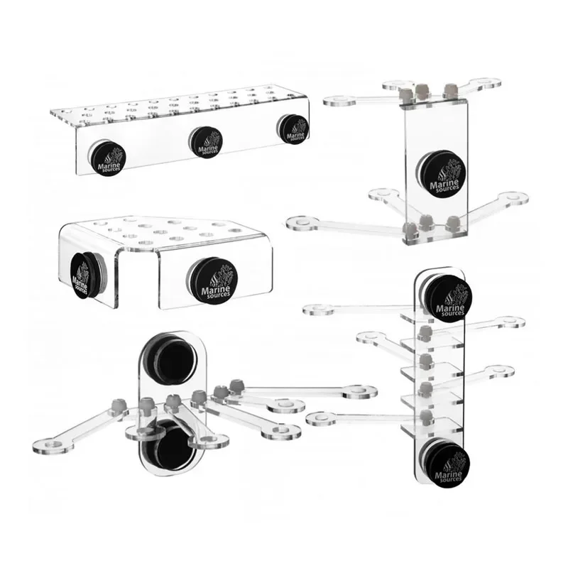 Marine Sources Aquarium Acrylic Magnetic Coral Frag Racks Plug Holder Bracket for 15mm Glass Thickness Fish Tank Supplies