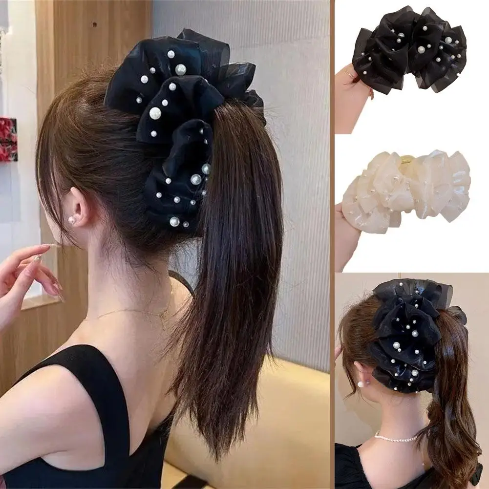 Large Bow Mesh Hairpin Summer Sweet Elegant Women Hair Claw Clips Princess Headdress Fashion Grab Clip Female Hair Accessories