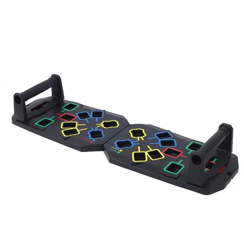 Tragbares multifunktionales Push-up-Board-Set mit Griffen, faltbare Fitnessgeräte für Brust, Bauch, Arme und Rückentraining – Detail 9