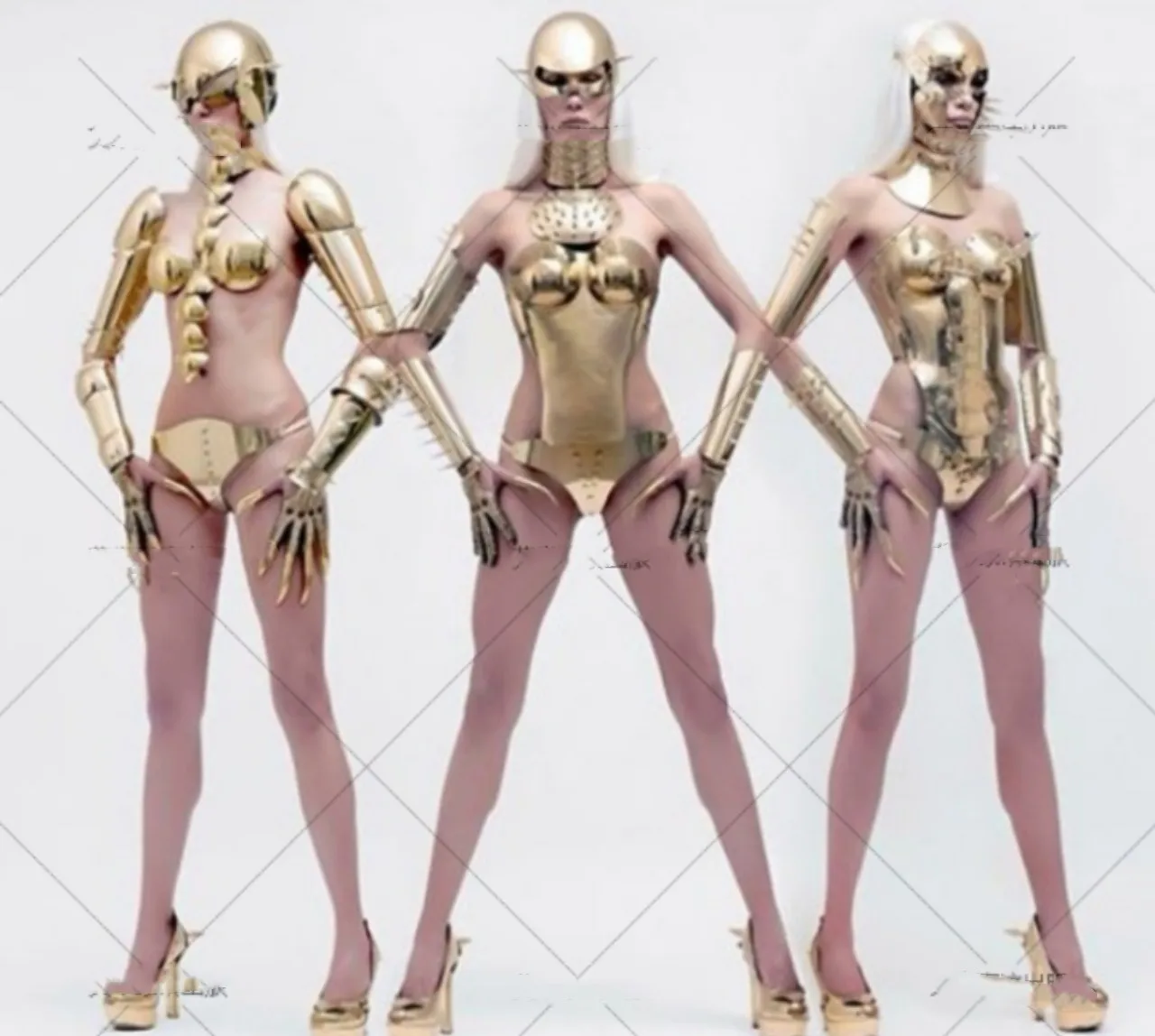 Golden future technology bar girl ds nightclub girl gogo sexy armor costume