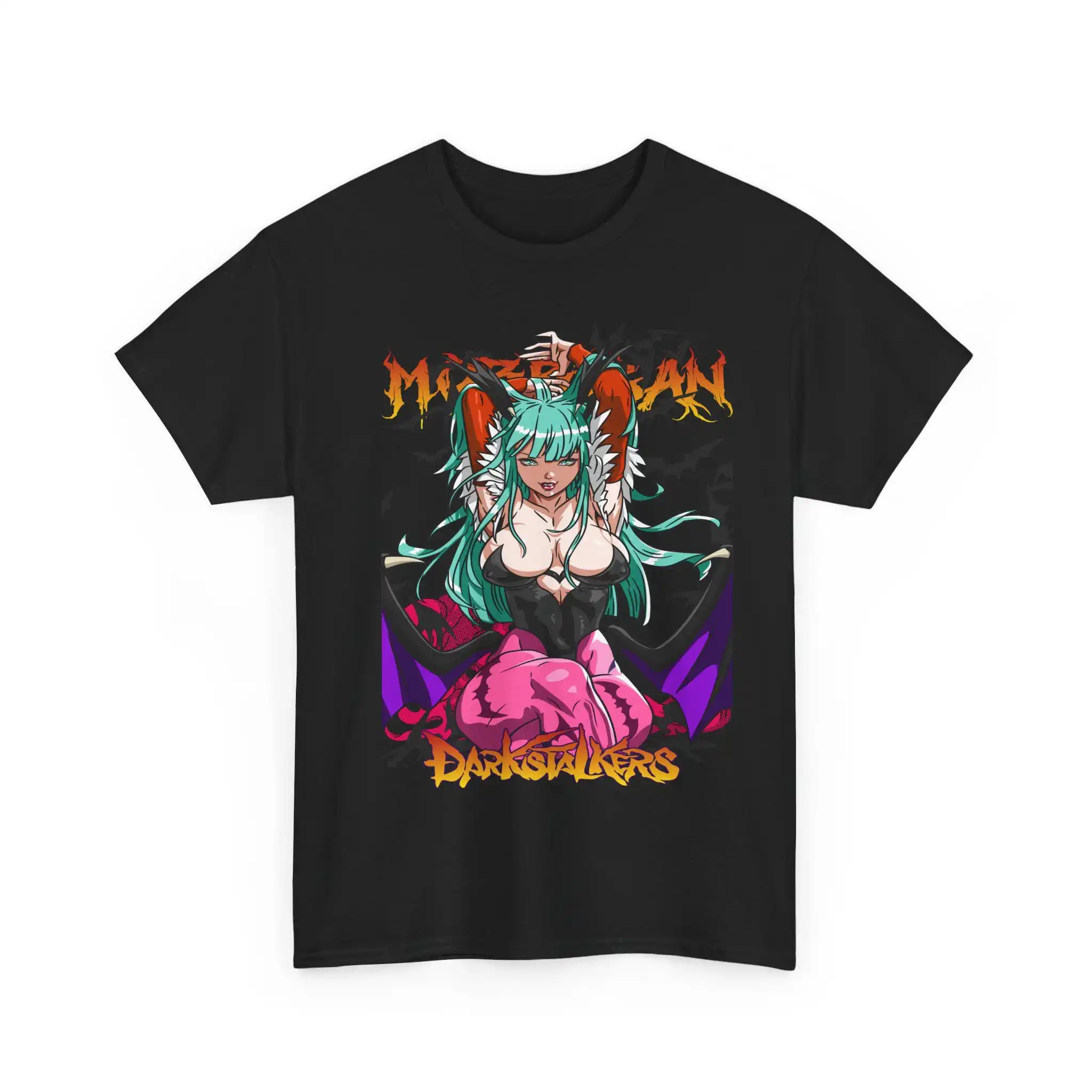 Darkstalkers Morrigan Aensland Bat Wings Graphic T-Shirt Cotton Men Women Streetwear Tee