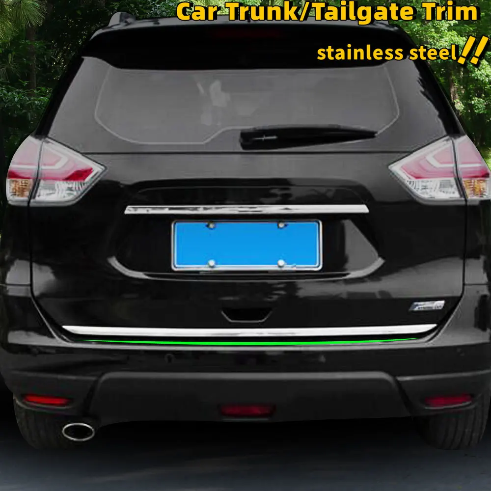 Stainless Steel Trunk Trim for Nissan X-Trail X Trail T32 2014 -2018 Rear Tailgate Trunk Lid Cover Sticker Accessories