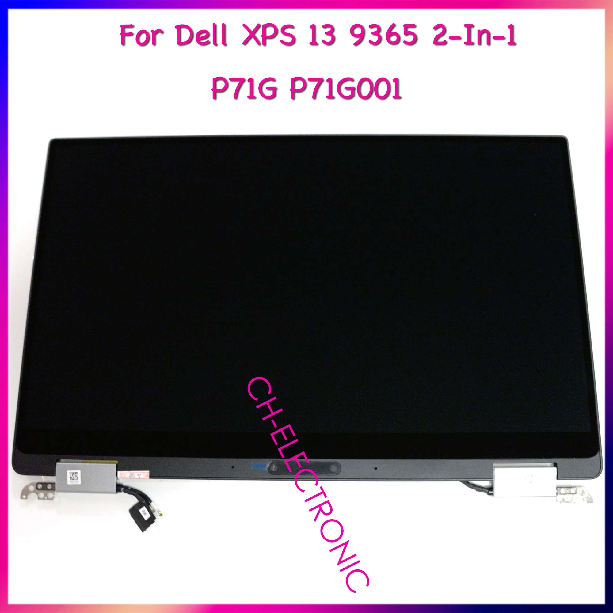 

13.3" FHD QHD+ For Dell XPS 13 9365 2-In-1 P71G P71G001 LCD Touch Screen Display Laptop Replacement Full Assembly with Hinges