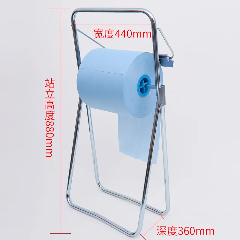 Industrial large-roll dust-free paper holder, stainless steel wall-mounted non-woven fabric bracket, pulley floor-to-ceiling