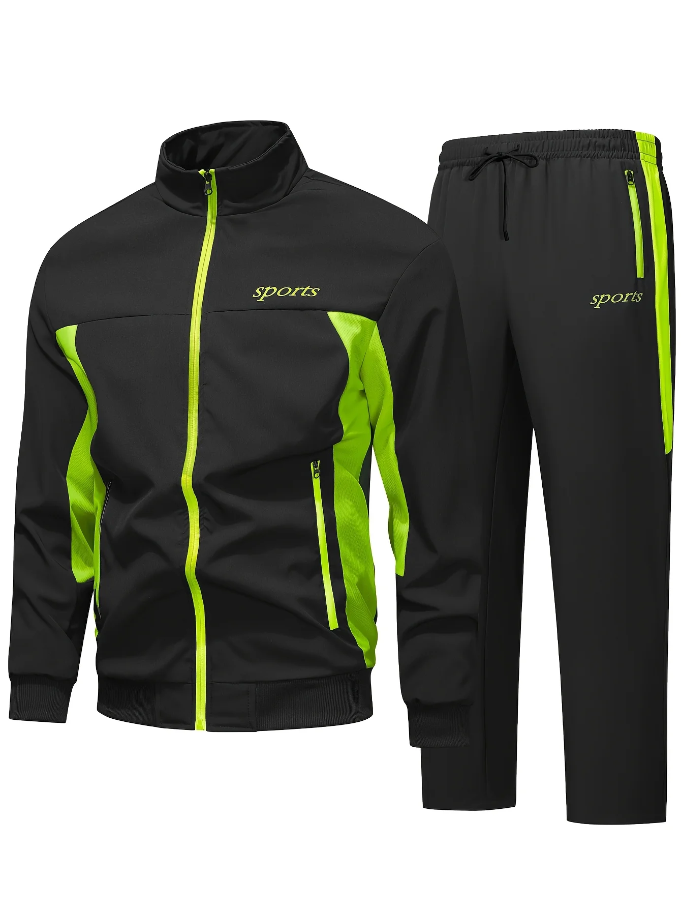 

Mens Tracksuits+Sweatpants Two Pieces Suits 2026 Spring Casual Zipper Hooded Sweatshirt Casual Fitness Jogging Sports Pants Sets