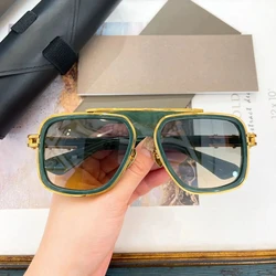 ADITA DTS403 LXN-EVO Popular Acetate Green Frame Square Men Sunglasses Premium Luxury Polarized Business Women Couple Eyewear