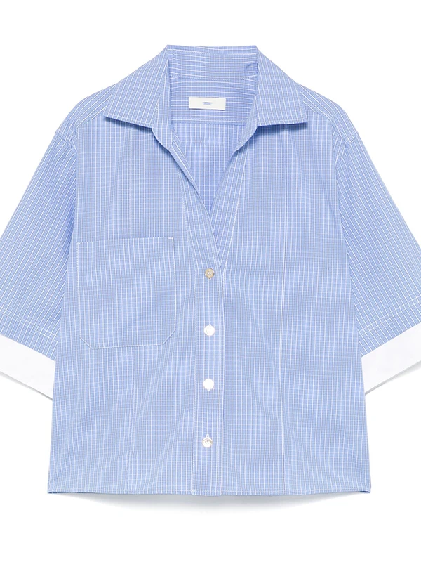 

Fre клетчатый хлопок irt ort Sve женский повседневный свободный крой, летнее новое поступление, защита от ультрафиолета, застежка на пять пуговиц