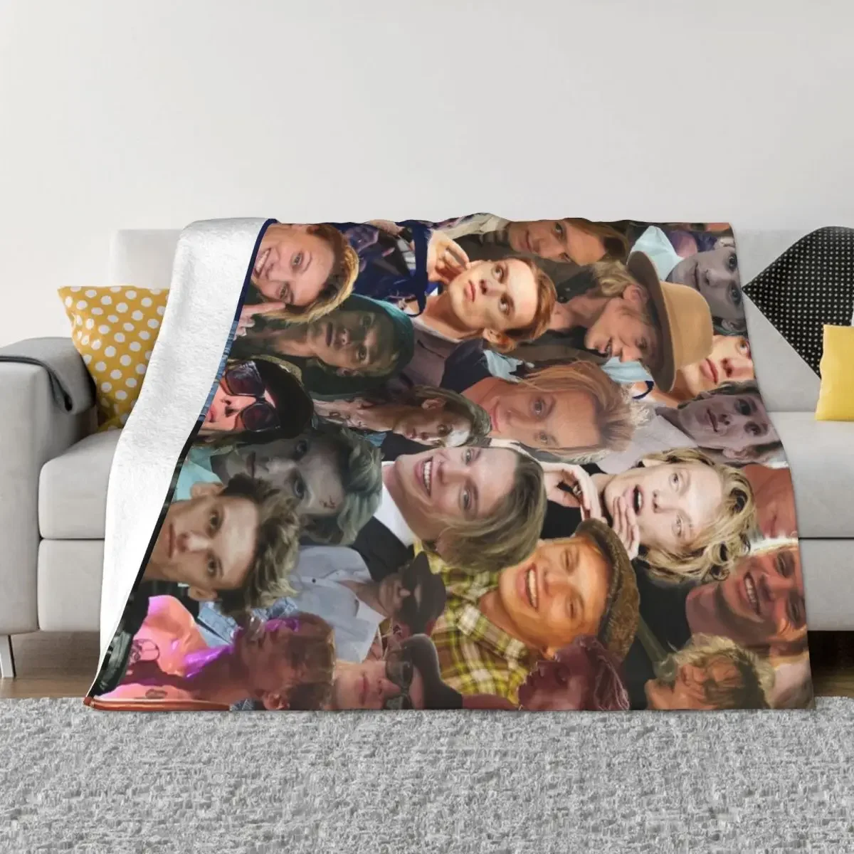 

Jamie Campbell Bower Photo Collage Throw Blanket Decoratives blankets and throws Luxury Throw Decorative Sofas Blankets