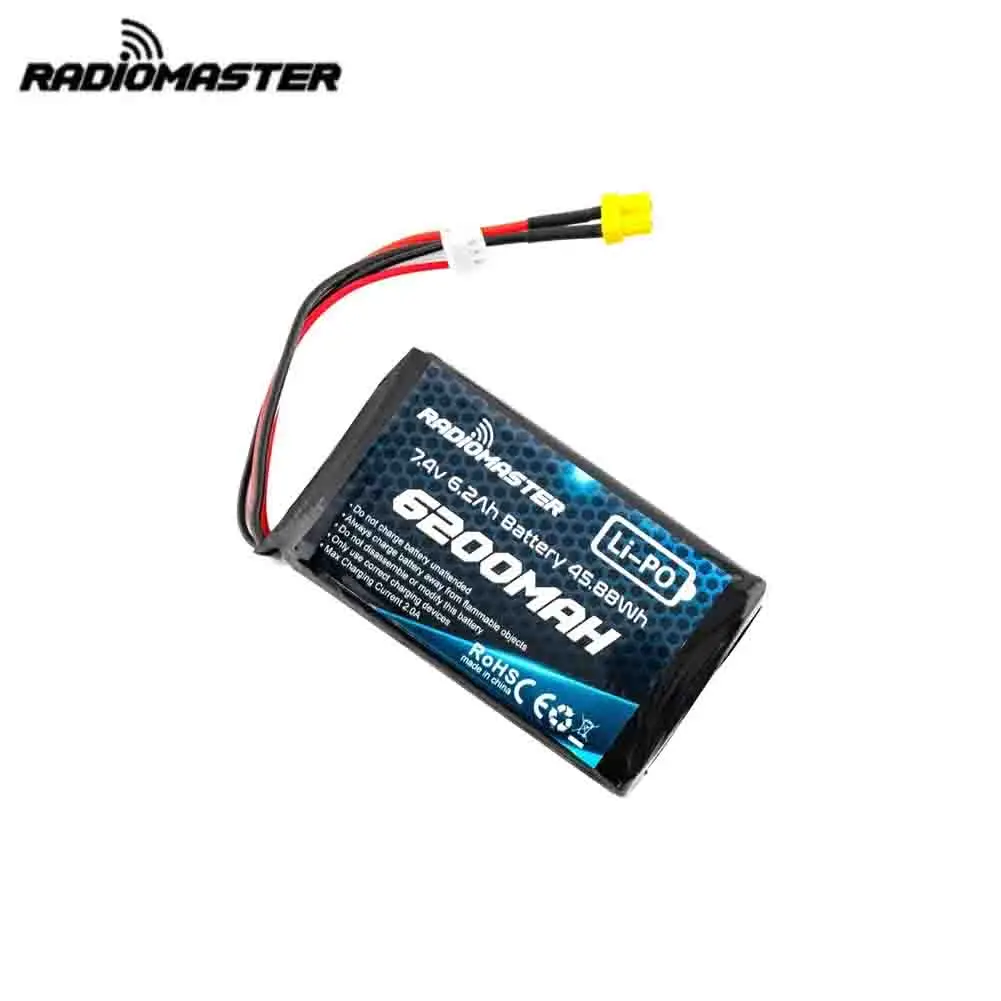 

RadioMaster 6200mAh 7.4V 2S Lipo Transmitter Battery For TX16S/TX16S MKII Boxer RC Tools
