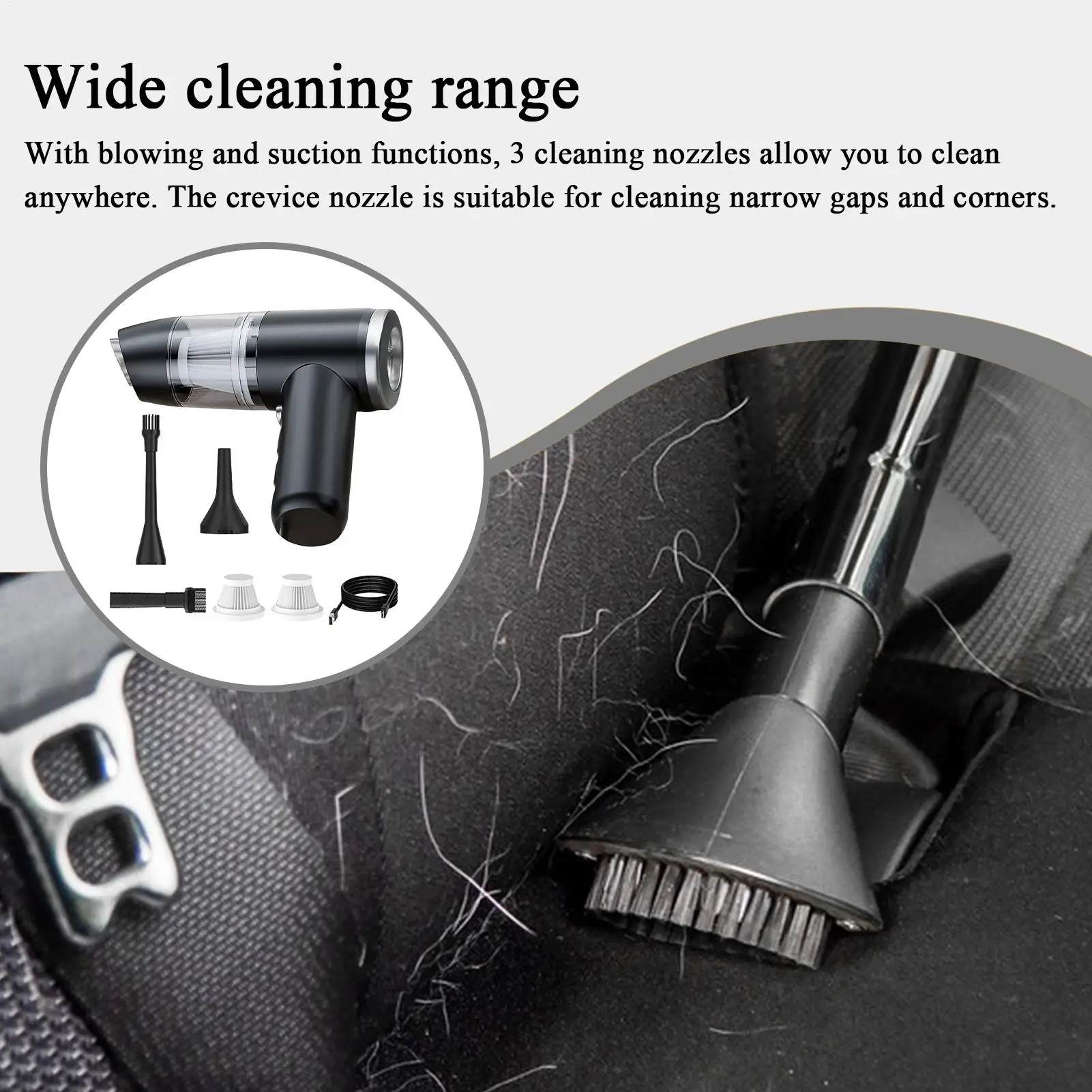 

Handheld Vacuum Cordless Powerful Suction Vacuum Cleaner Rechargeable Portable Air Duster For Car Pet Floor Hair Dust Carpet