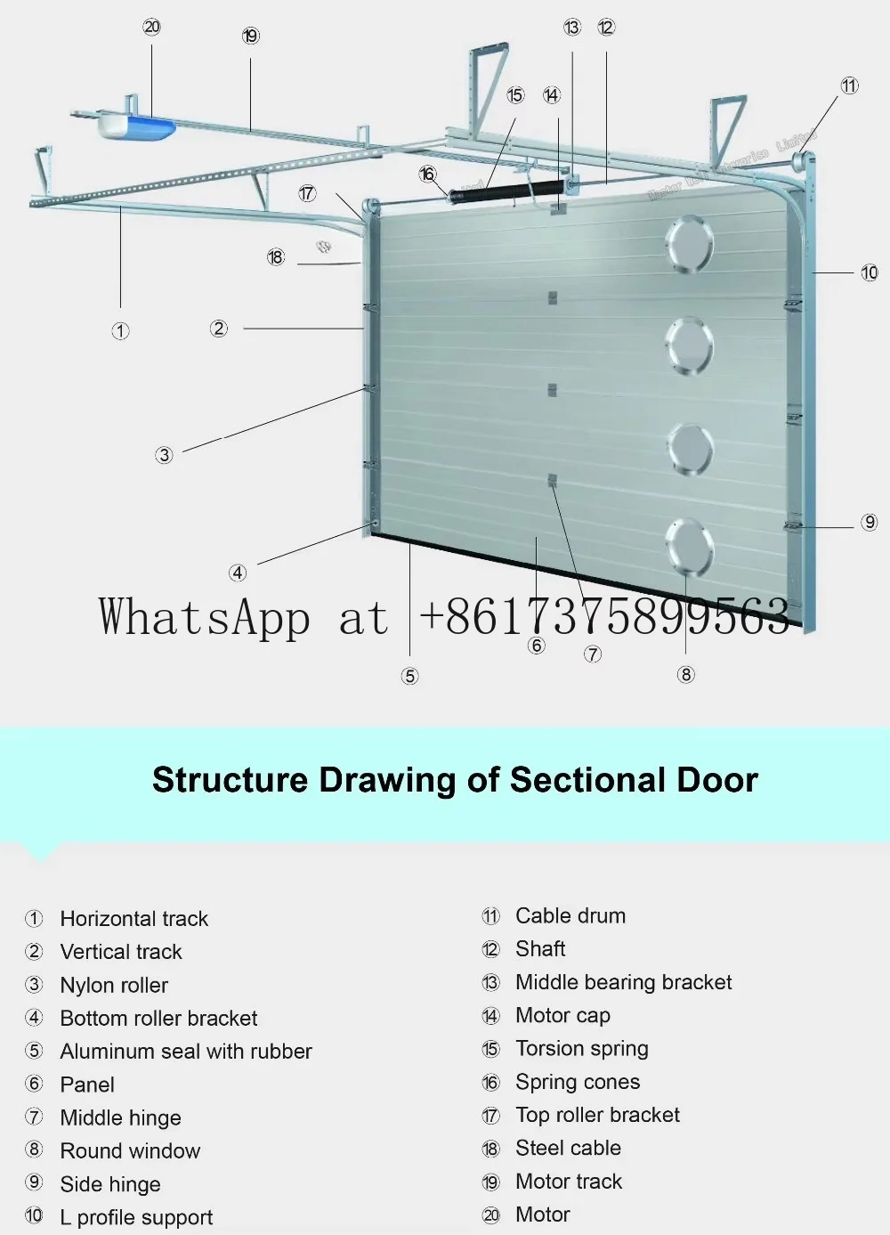 Sizes High Quality Contemporary Galvanized Steel Garage Door With Finger Protection