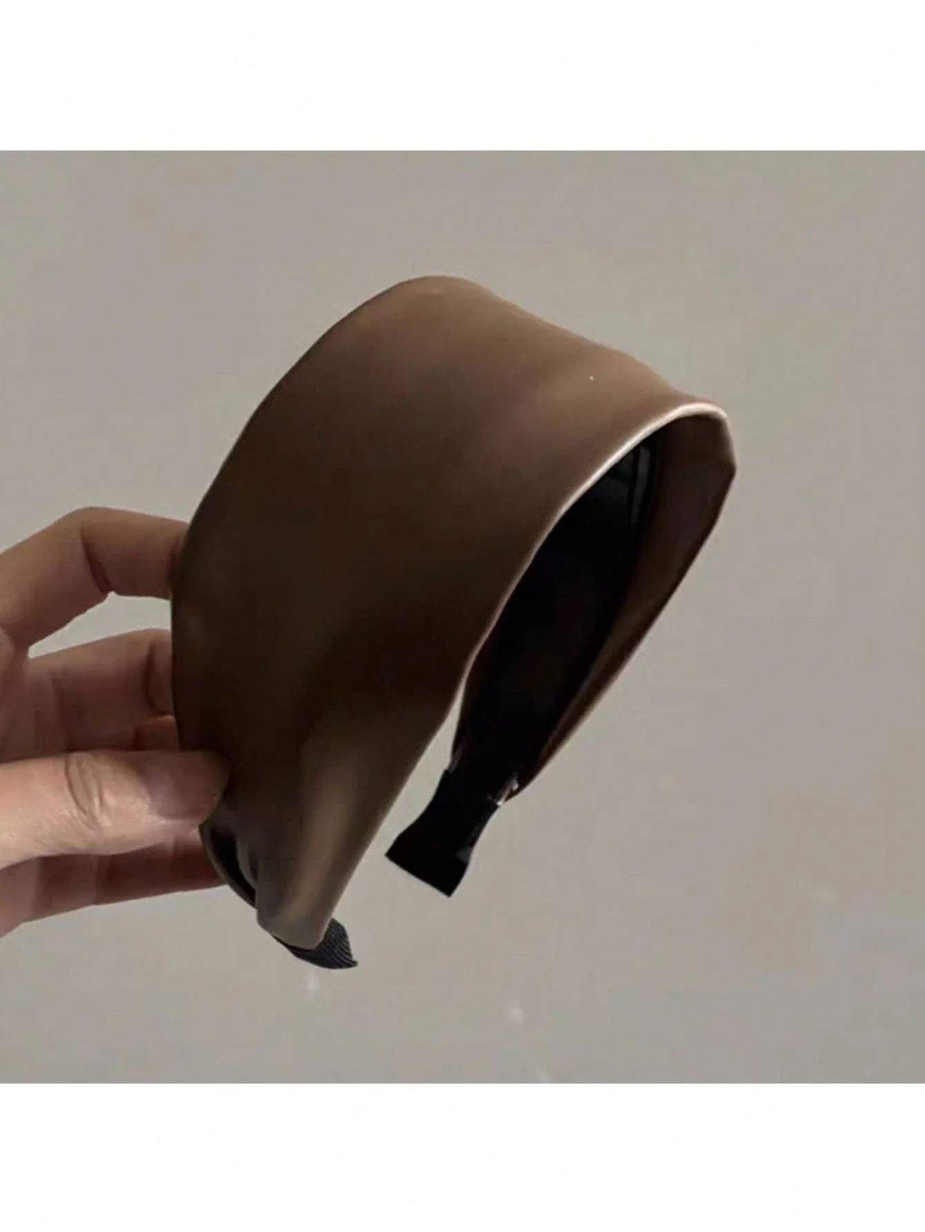 

Vintage Faux Leather Headband For Women In Burgundy White Khaki Black Gray Solid Color Hair Accessory