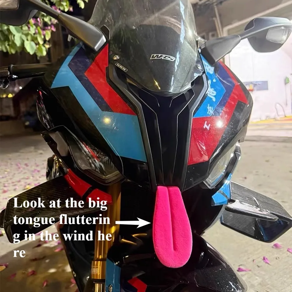 

Motorcycle Decoration Tongue Creative Funny Spoof Motorcycle Big Tongue Street Car Sports Car Electric Car Universal Accessories