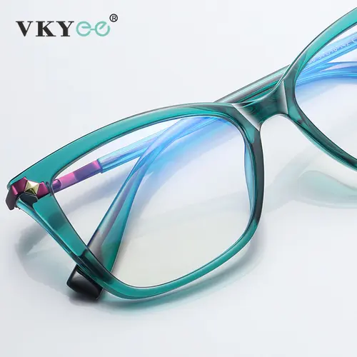 Imagen 2 del producto VICKY gafas graduadas para miopía con forma de ojo de gato habituales, hipermetropía, lectura para mujeres CR39, montura de gafas ópticas antiluz azul PFD2127