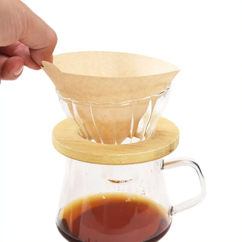 Fan Style Coffee Filter Paper Drip Brewer Cone Espresso Maker Accessories Natural Wood Pulp For Efficient Extraction