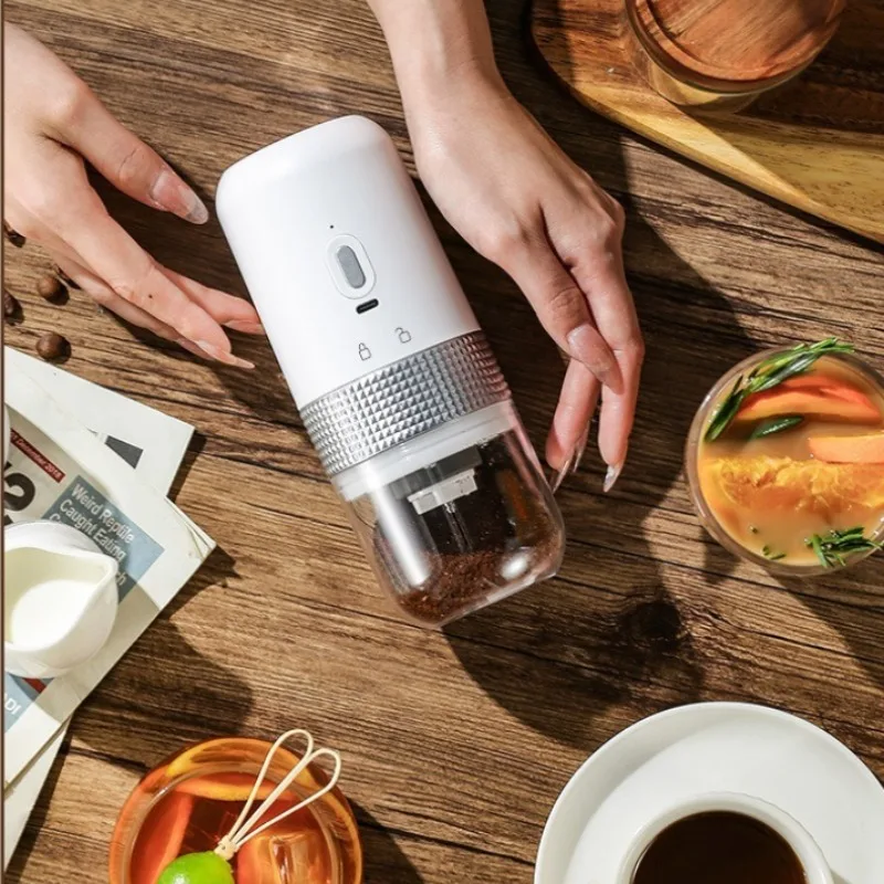 25 기어 전기 커피 콩 그라인더 TYPEC USB 충전 세라믹 연삭 코어 1500mAh 커피 기계 충전식 커피 그라인더