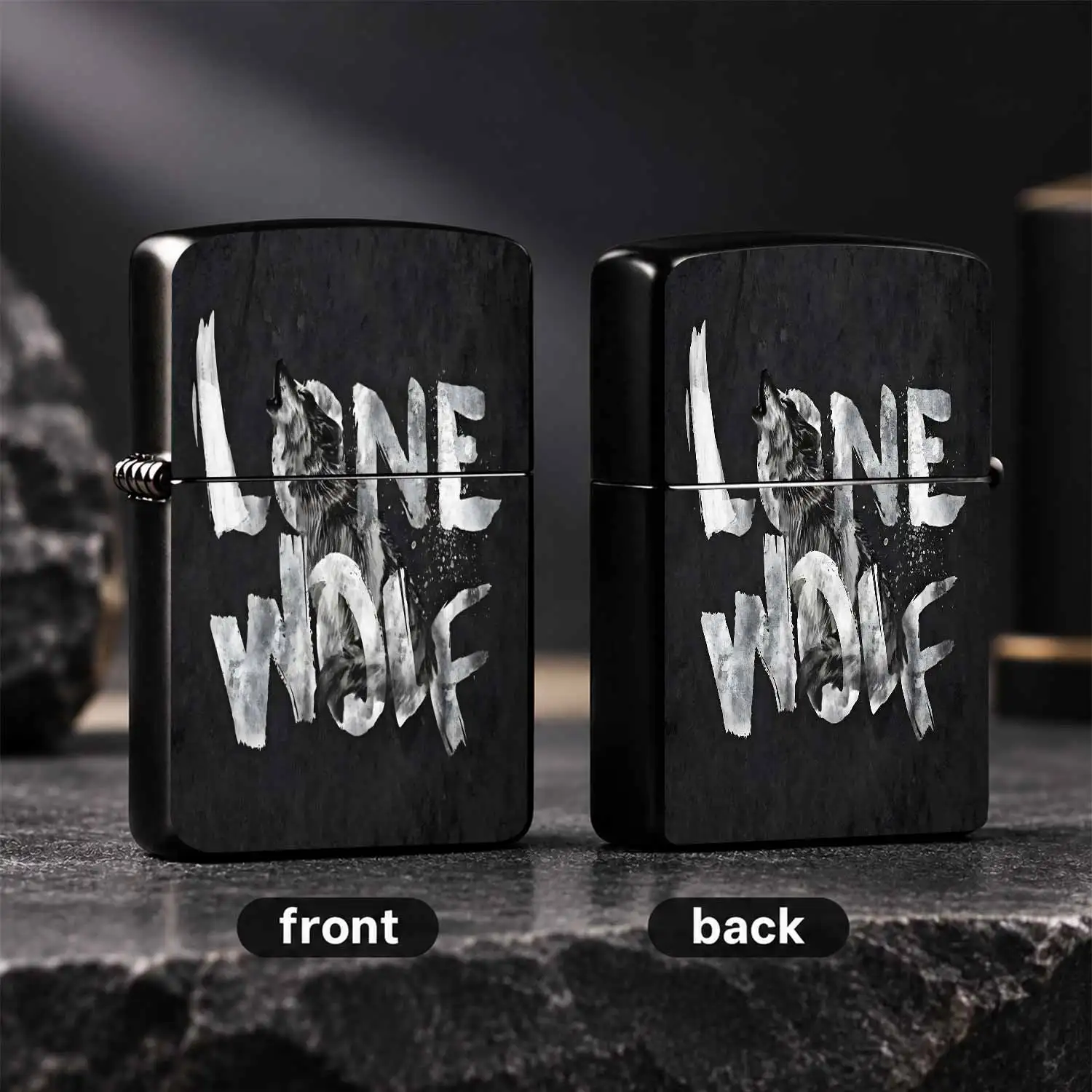 Creative Lone Wolf Pattern Lighter Windproof Portable Durable Ignition Device For Outdoor Daily Use, Multipurpose For Candle Incense Camping Emergency, Stylish Cool Gift For Friends Family Trendy Collectible Accessory For All Scenes Interes