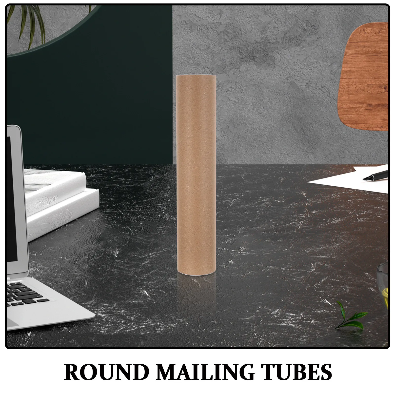 2Pcs Thick Poster Mailing Tubes Heavy Duty Kraft Paperboard Plastic Caps Secure Storage for Art Prints Blueprints Documents