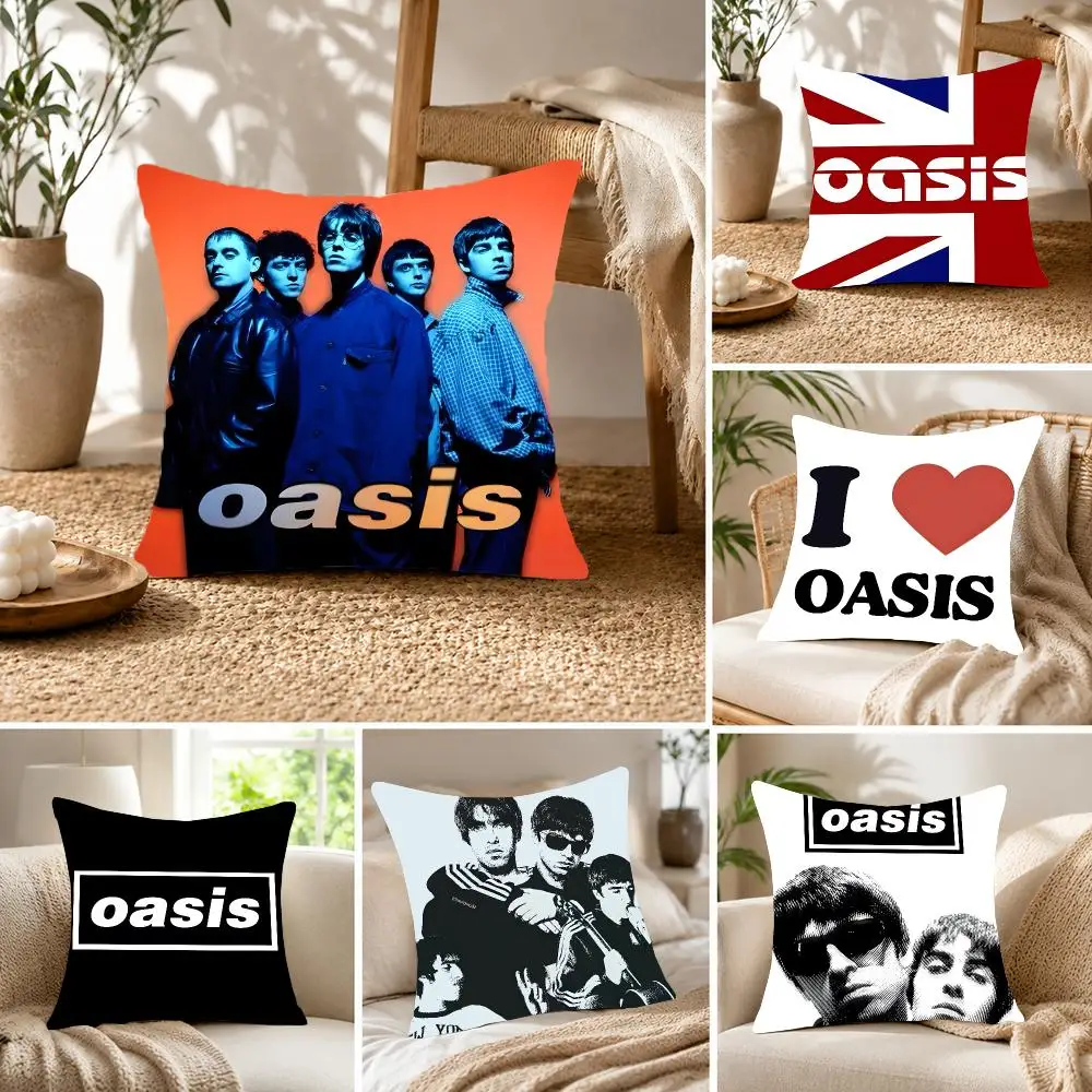 Rock band Oasis Cushion Cover Fluffy velvet Nordic style plush Living room sofa decorative