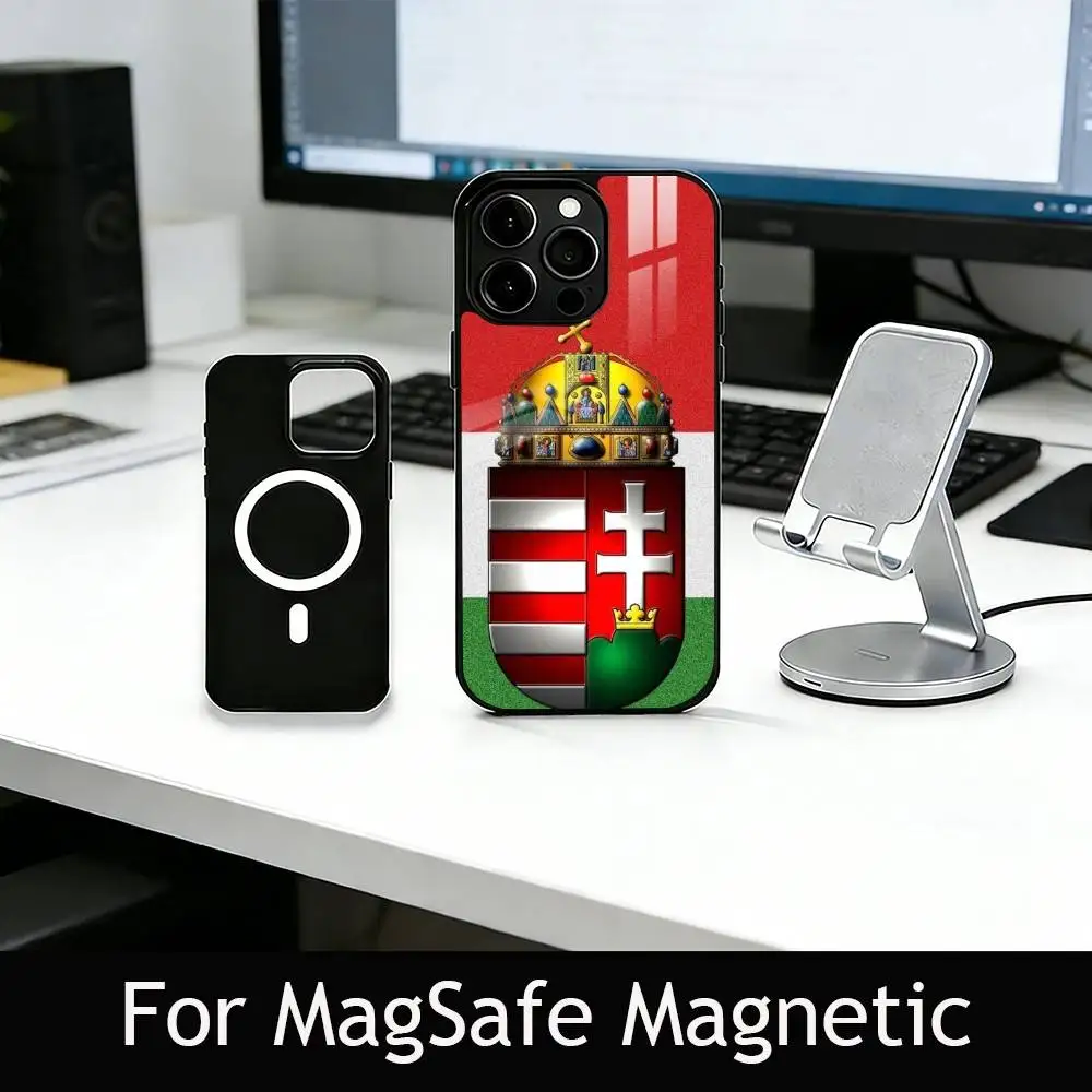 Hungarian flag Phone Case For iPhone17,16,15,14,13,12,11 Plus,Pro Magnetic For Magsafe Wireless Charging
