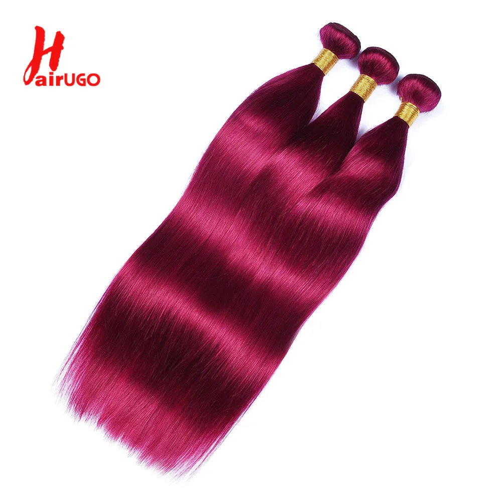 Burgundy Straight Human Hair Bundles Red Silky Straight Bundles BURG Human Hair Weave Brazilian Hair Weft Extensions 100g/Bundle