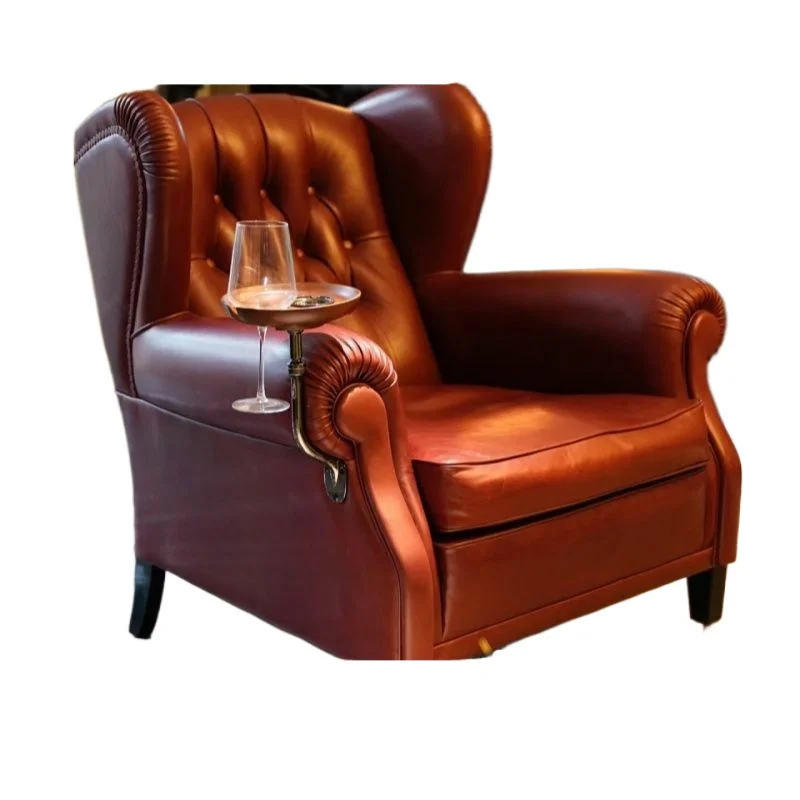 

Cigar chair cigar club office European fashion tray light luxury leather sofa living room simple