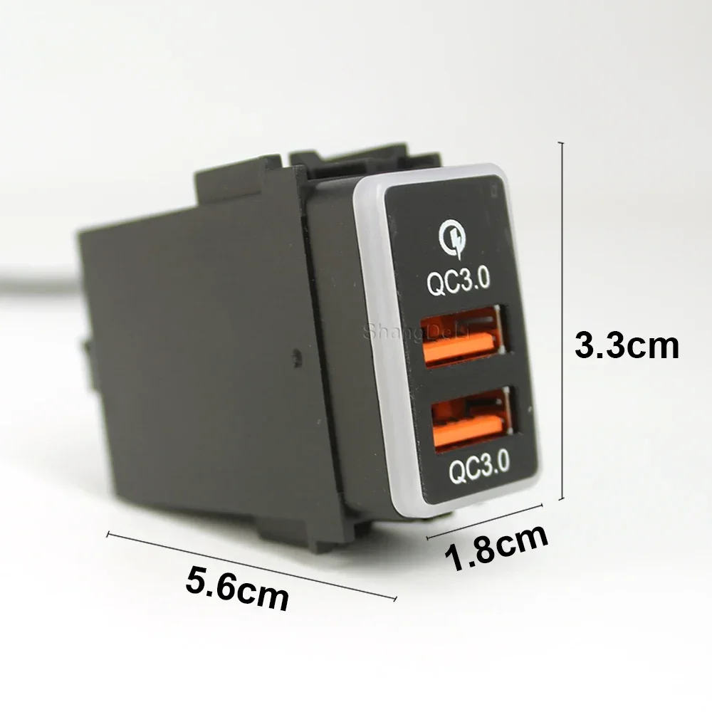 LED Light 12V Car Quick Charger QC3.0 Dual USB Interface Socket Adapter For Nissan Qashqai Teana Sunny Y61 Y62 X-Trail Sylphy