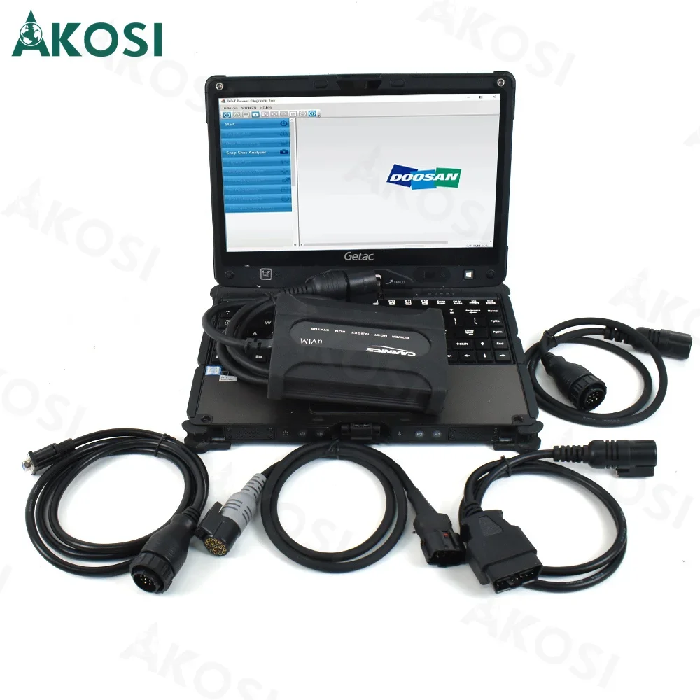 

Getac V110 laptop+For Doosan Uvim Diagnostic Tool Excavator Forklift Engine Fault Scanner Detection (uVIM) Doosan Massey Ferguso