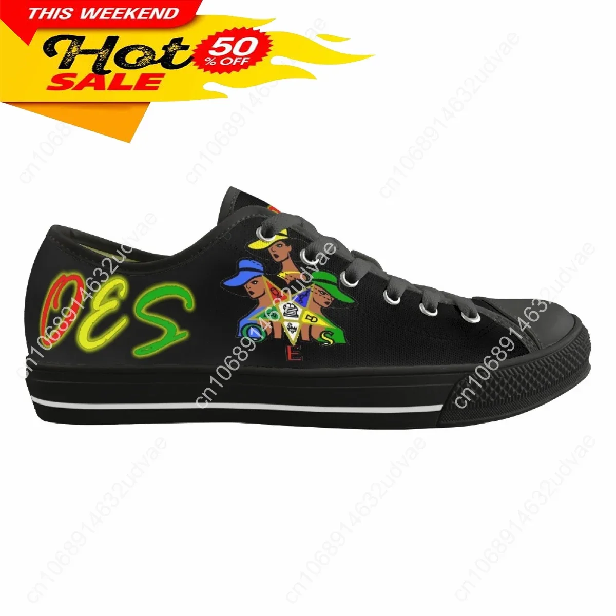 Sommer Bequeme Low Top Canvas Schuhe Für Damen Neue Heiße Bestellung Der Eastern Star Print OES Lässige Vulkanisierte Sohle Turnschuhe