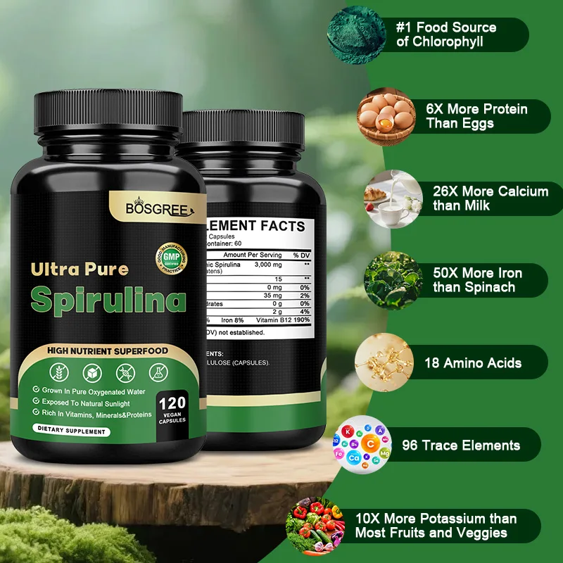 BOSGREE Organic Spirulina Capsules