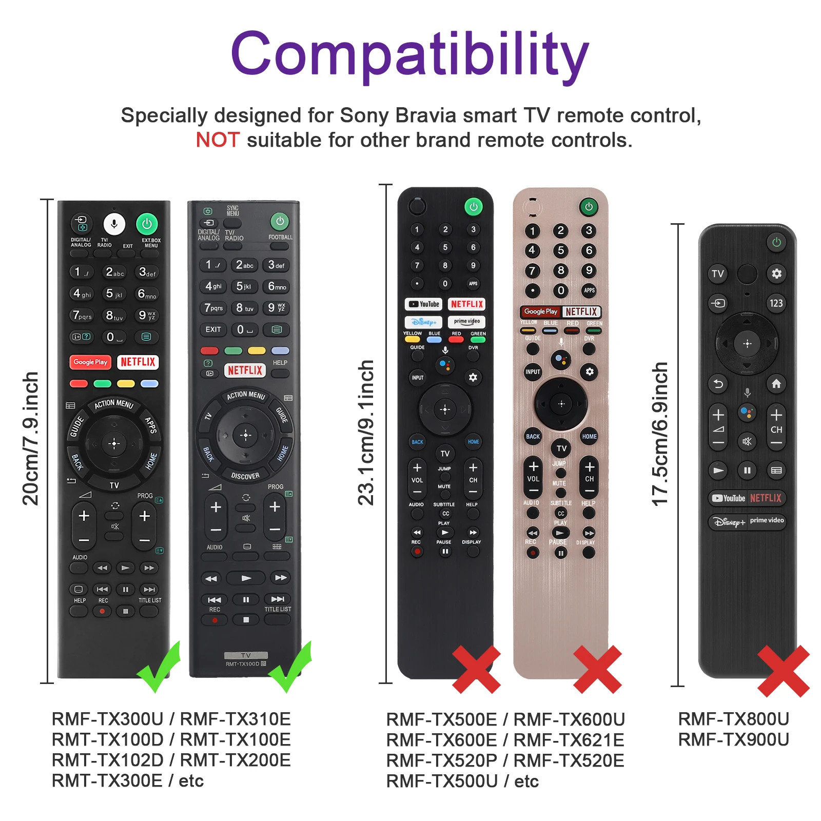 Fundas de silicona para Sony RMF-TX300U, RMT-TX300E, RMF-TX100E, RMF-TX200A, RMT-TX200U, RMF-TX300A, a prueba de golpes