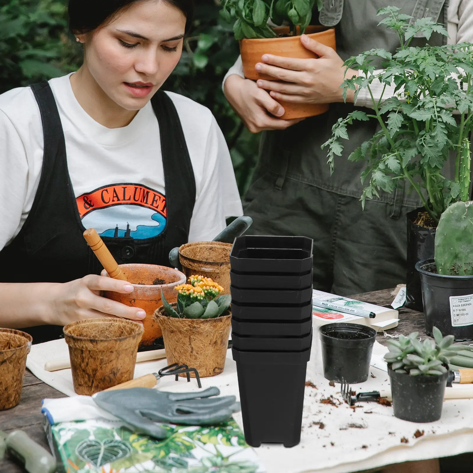 

Набор пластиковых горшков для рассады с дренажными отверстиями для комнатных и уличных растений, суккулентов и садоводства