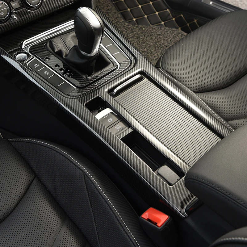 

LHD!! Carbon Style Gear Shift Box Cup Holder Panel Cover Trim Kit For VW Volkswagen Passat B8 / Arteon / Wagon 2015-2022