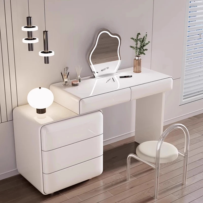 Vanity Desk Light Mirror Wooden Make Up Stand Furniture Luxury Nail Table Toiletries White Dresser Cheap Simple Dressing Set