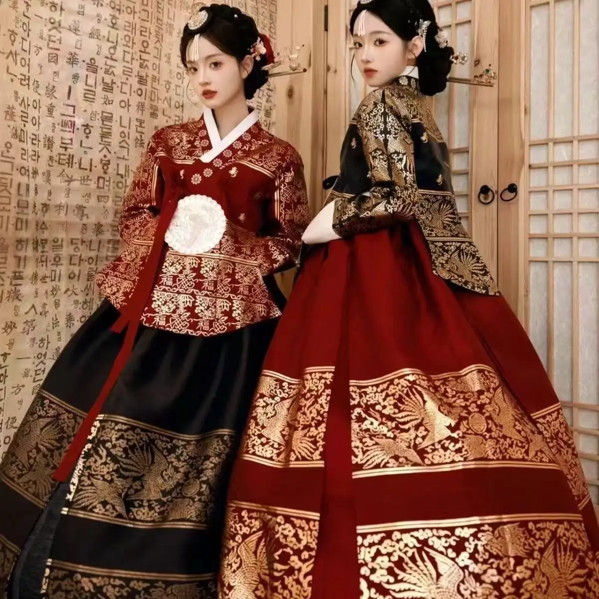 

Женский корейский традиционный костюм ханбок в придворном стиле, популярное серебряное и позолоченное платье Yanji для путешествий, свадебной фотографии, элитное платье