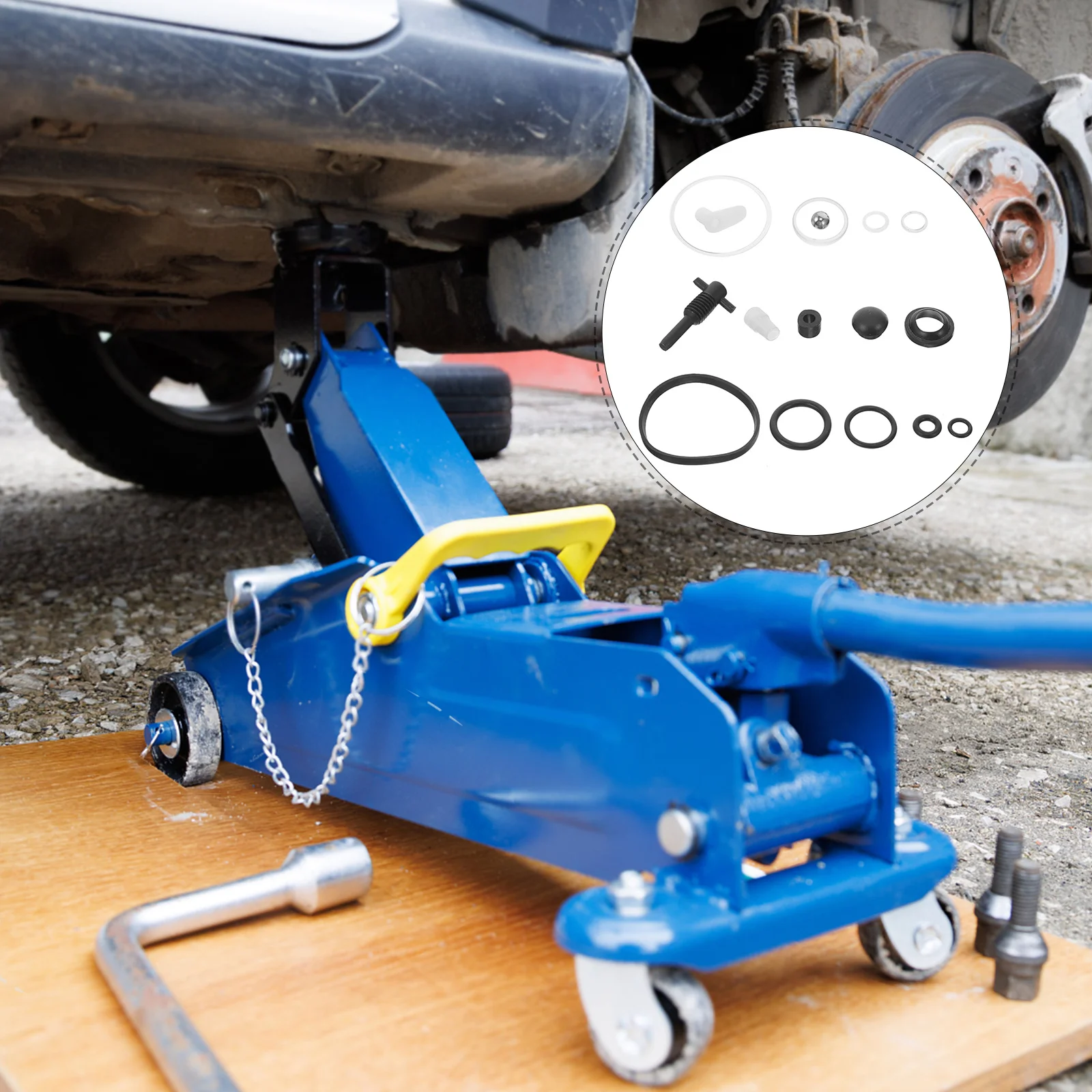 

1 Set Car Jack Repair Kit Complete Accessories For Hydraulic Floor Jacks Durable Rubber Components Easy Use Vehicle Trailer Jack