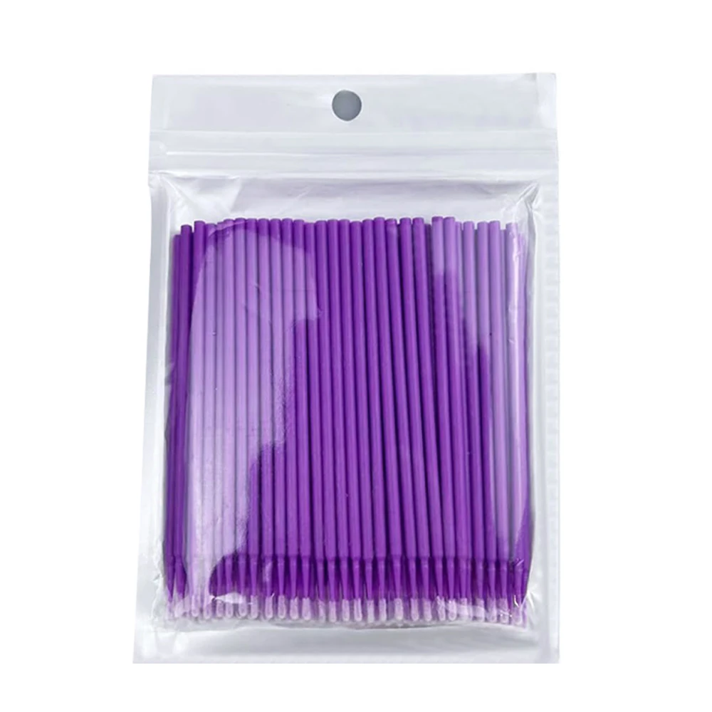 100 stks Wimper Reinigingsborstels Micro Wattenstaafje Individuele Verwijderen Make-up Borstel Wimpers Microbrush Schoonheid Schoon Gereedschap