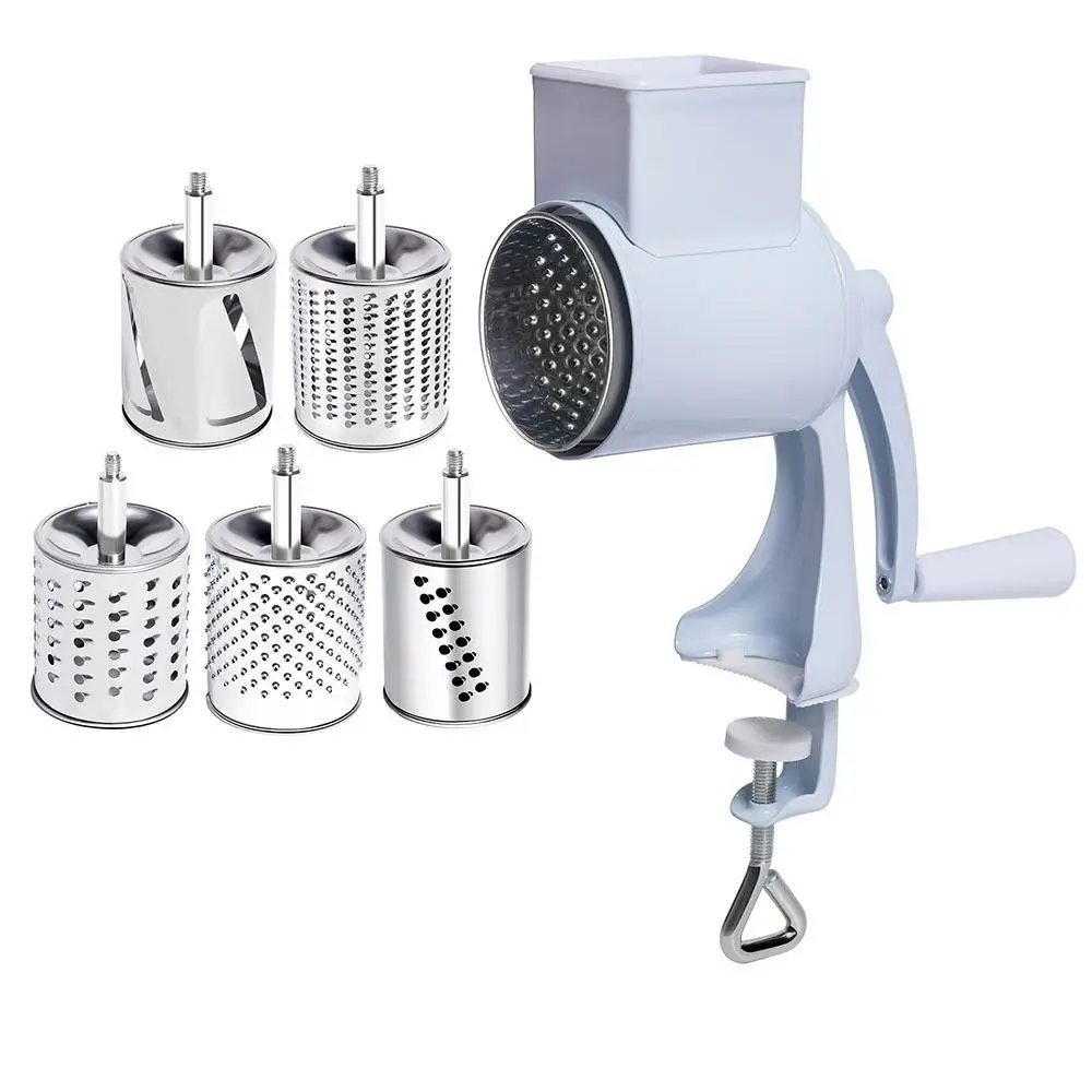 

with Hand Crank Manual Nut Grinder Table Clamp Design Rotary Drum Peanut Grinder Aluminum Alloy Labor Saving