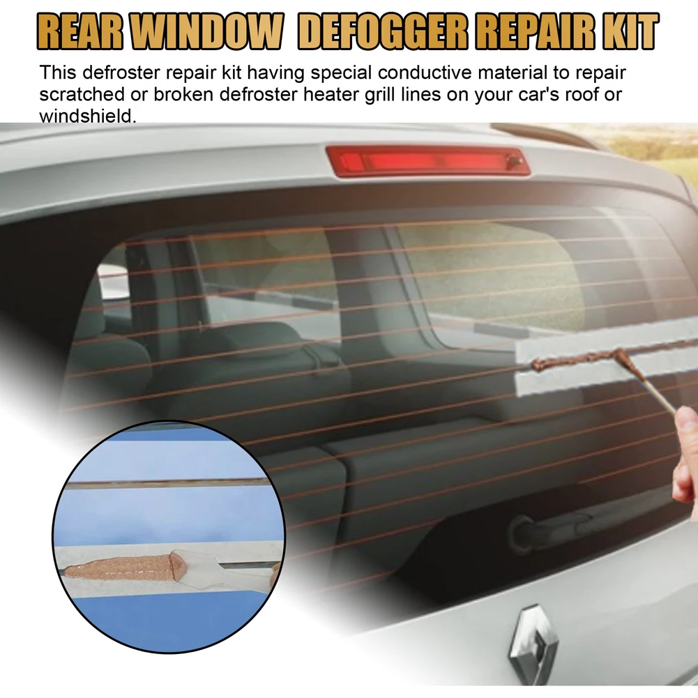 Car Rear Window Defogger Repair Kit DIY Quick Repair Grid Defroster Kit Fix Heater Glass Lines Defroster Grid Car Accessories