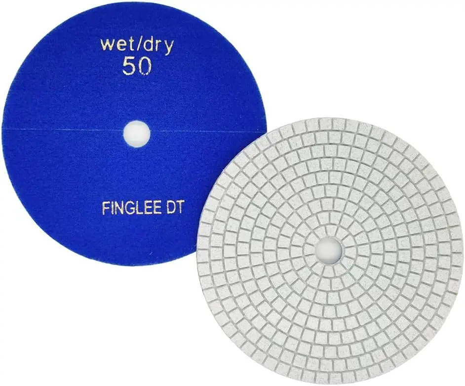 

7 Inch Diamond Polishing Pad for Grinder, Wet/Dry Tile Polishing, Grit 50 for Concrete Marble Quartz Granite