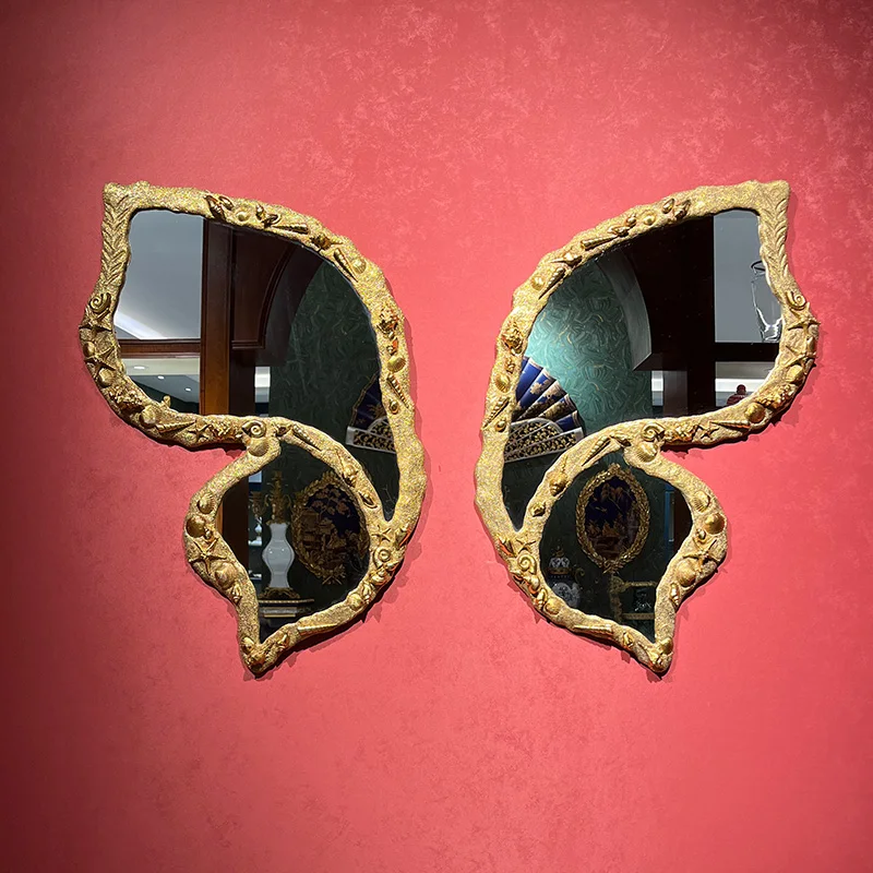 

Decorative copper mirror brass metal wall fireplace entrance mirror