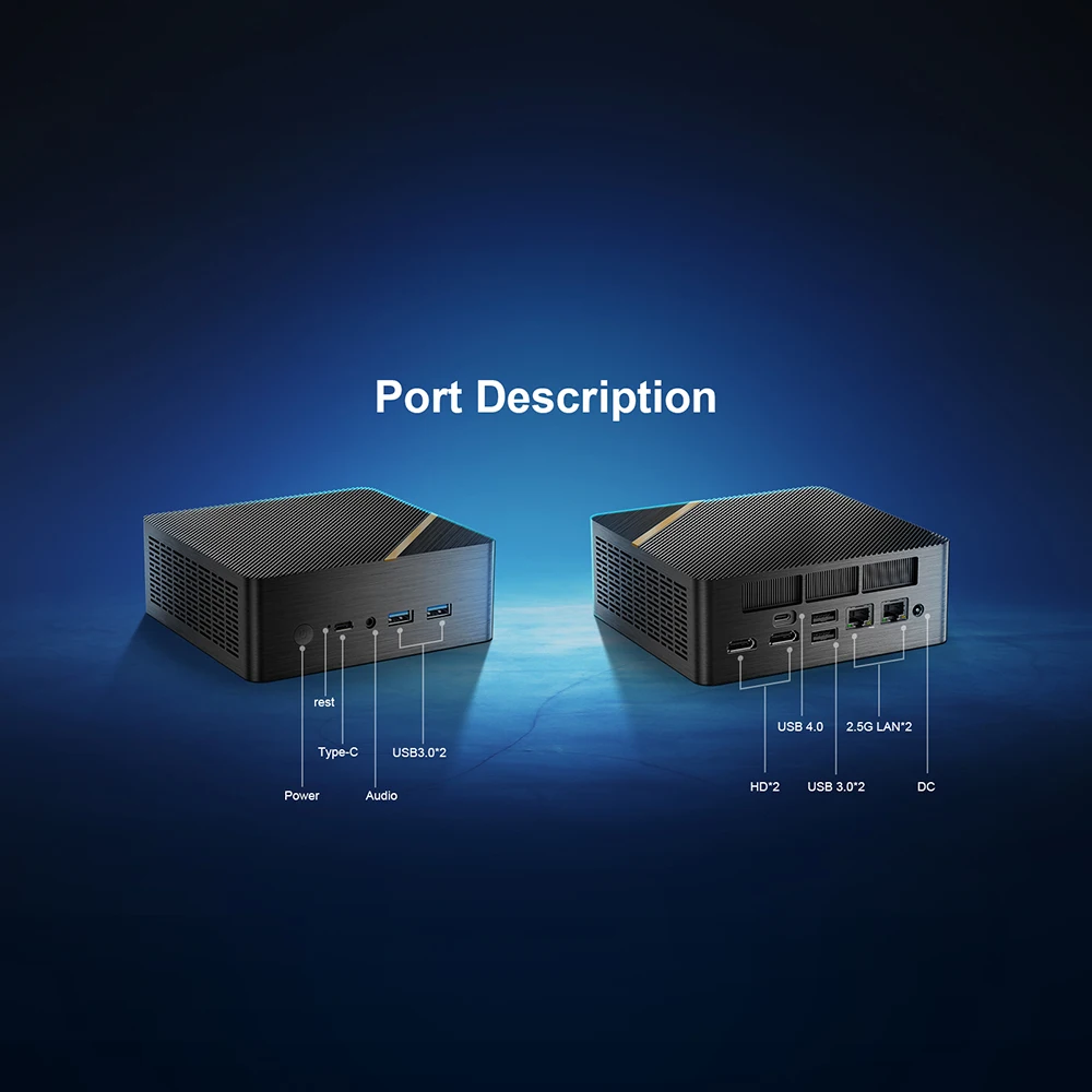 Computer desktop da gioco Chatreey AN4 Mini PC R7 8845HS 780M con WiFi 6/Bluetooth 5.2/HDMI/USB 4.0