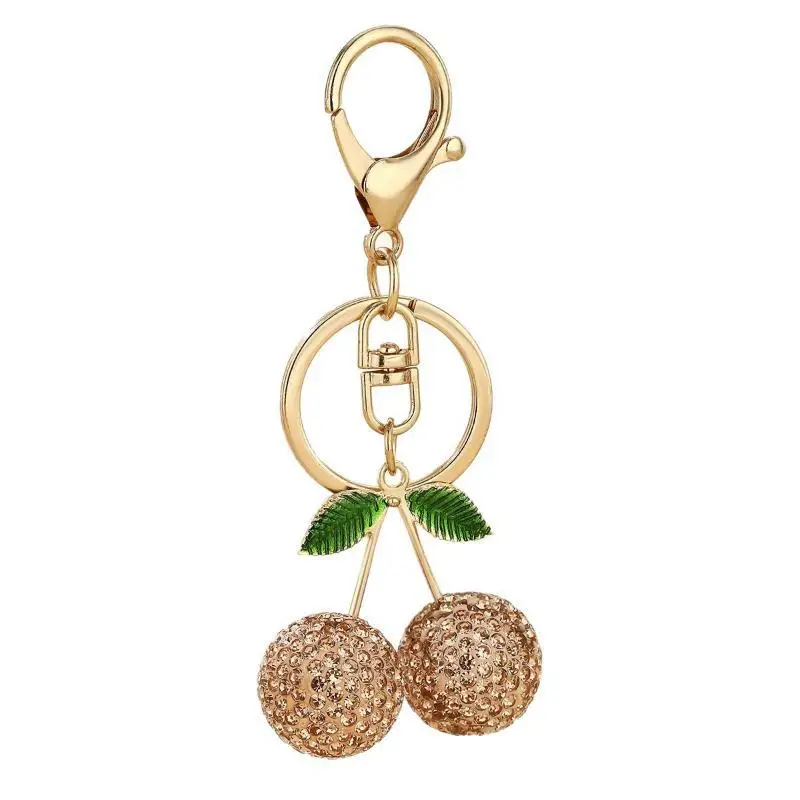 Luxuriöser Strass-Kirsch-Schlüsselanhänger, Kreativer Exquisiter Glänzender Schlüsselring, Taschenanhänger, Personalisierter Taschen-Charm, Geburtstagsgeschenke – Detail 2
