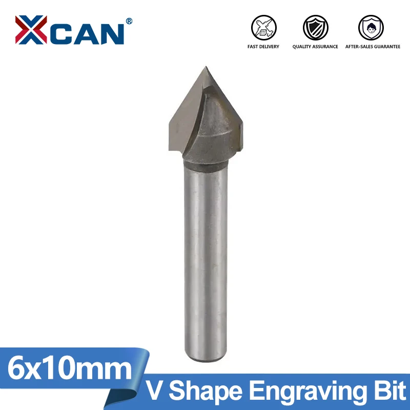 

Концевые фрезы XCAN V-образной формы, 3D фрезы для деревообработки, 6 х10 мм, 60 градусов, 1 шт.