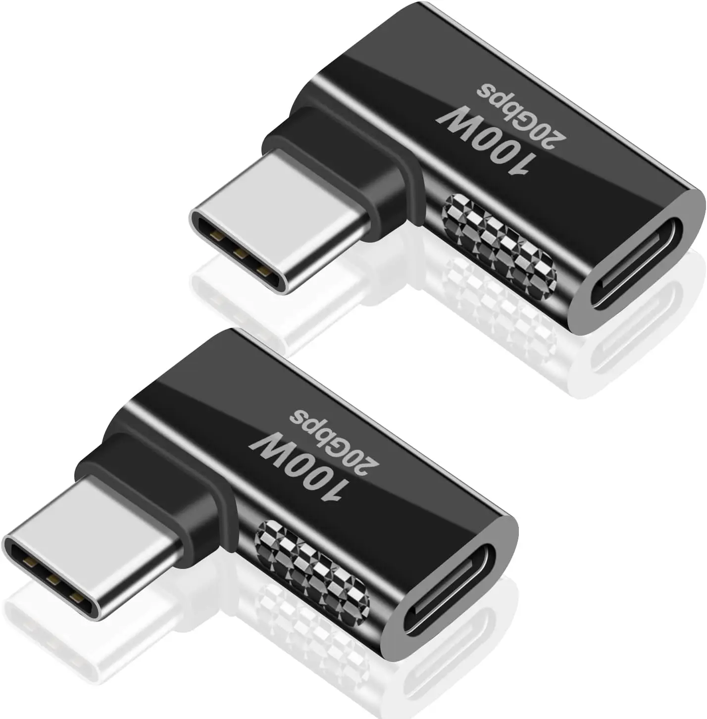 PD 100w, 90 Degreer USB Type C Male to Female Support 20Gbps Data Transfer for steam Deck Accessories, Laptop, Tablet 2 Pack