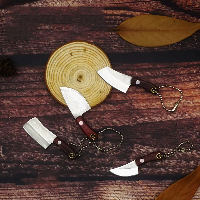 EDC Portable Keychain Small Mini Knife Kitchen Fixed Blade Real Letter Cutter Knife Outdoor Self Defense Accessories Crafts Gift