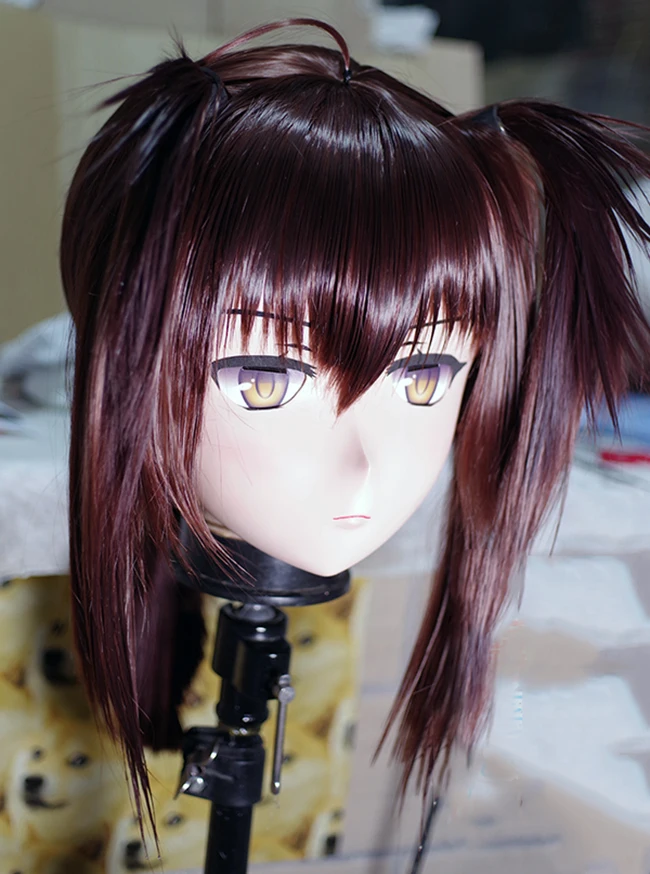 (KM112) Handmade Female Resin Crossdress Pretty Girl 3/4 Head Lolita Doll Mask Japanese Anime Cosplay Kigurumi Mask Crossdresser