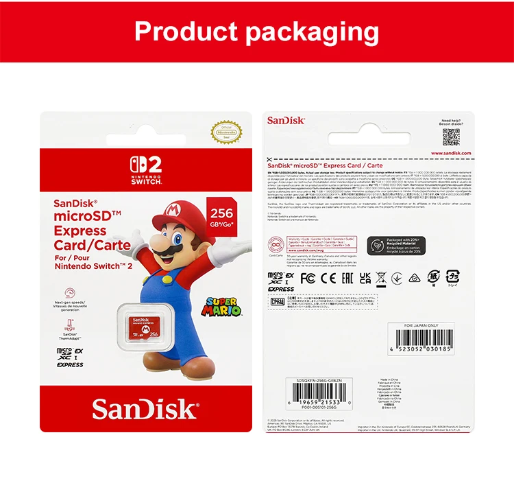 100% Original SanDisk Express MicroSD-Karte 256GB Hochgeschwindigkeits-Speicherkarte bis zu 880MB/s PCIe NVMe für Nintendo Switch 2 Gaming – Detail 13