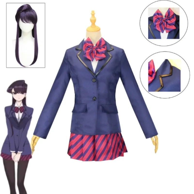 

Komi Can't Communicate Shouko Komi Hitohito Tadano Cosplay Costume High School Uniform Blazer Pleated Skirt for Cosplay Party