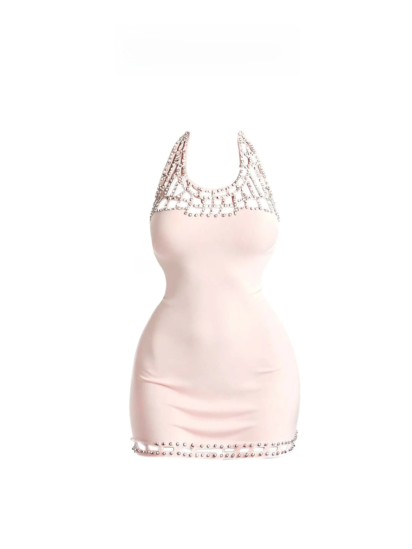 

Elegant Heavy Diamond Embellished Off-Shoulder Women's Dress Slimming Waist Short Skirt Style for Date Party Church Autumn